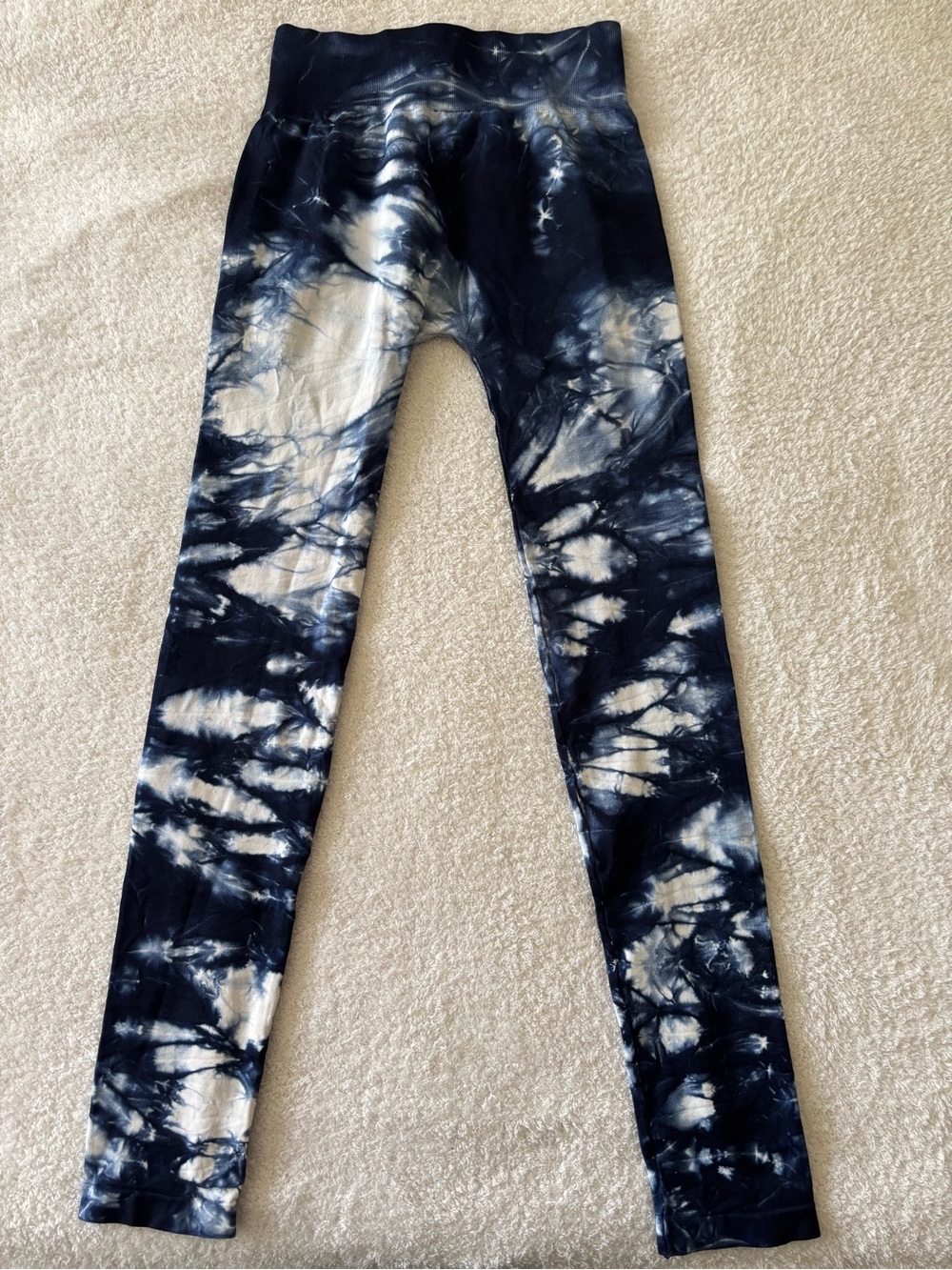 Nikibiki Women’s Tie-Dye Navy and White Stretch Leggings